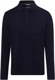 Poloshirt Style PIRLO , Herren, Gr. XL (54), blau (dunkelblau), 100% Baumwolle, Langarm, Shirts