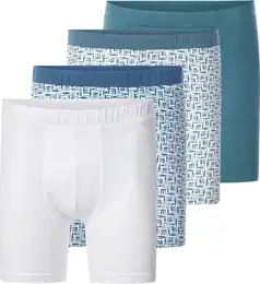 Funktionsslip 4er Pack Boxershorts VITLIDE , Herren, Gr. M, petrol mint wei, Obermaterial: 95% Baumwolle CO. 5% Elasthan EL., Unterhosen, in modischen Farben