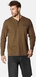 Langarmshirt Langarmshirt LUIMONO , Herren, Gr. XL, braun, Obermaterial: 100% Baumwolle CO., casual, regular fit normal, Serafino, Langarm, Shirts, im dezenten Jacquardmuster