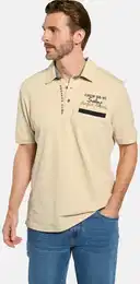 Poloshirt Poloshirt TESSELLI , Herren, Gr. 52, beige, Obermaterial: 100% Baumwolle CO., casual, regular fit normal, ohne Ausschnitt, Kurzarm, Shirts