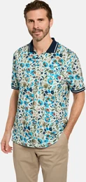 Poloshirt Poloshirt VELENTO , Herren, Gr. 50, blau (blau gemustert), Obermaterial: 100% Baumwolle CO., casual, regular fit normal, ohne Ausschnitt, Kurzarm, Shirts