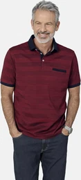 Poloshirt Poloshirt GIVILA , Herren, Gr. 50, rot (dunkelrot gestreift), Obermaterial: 100% Baumwolle CO., casual, regular fit normal, ohne Ausschnitt, Kurzarm, Shirts, in Piqu-Qualitt