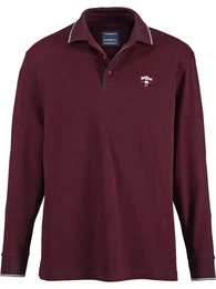 Langarm-Poloshirt Langarm-Poloshirt MILANVETZO , Herren, Gr. 66, rot (dunkelrot), Obermaterial: 100% Baumwolle CO., casual, regular fit normal, ohne Ausschnitt, Langarm, Shirts, hochwertige Piqu-Baumwolle