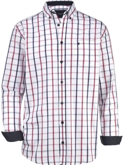 Babista Langarmhemd ROMANTELLA mit Button-Down-Kragen rot kariert