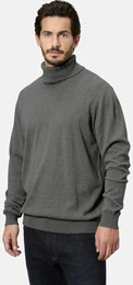 Rollkragenpullover Pullover JOLIETTO , Herren, Gr. 62, grau (grau melange), Obermaterial: 100% Baumwolle CO., unifarben, casual, normal, ohne Ausschnitt, Langarm, Pullover, mit Rollkragen