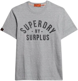 Rundhalsshirt SURPLUS GRAPHIC TSHIRT , Herren, Gr. L, surplus dunkelgrau grindle, Single Jersey, Obermaterial: 100% Baumwolle, meliert, bedruckt, modisch, relaxed fit, Rundhals, Kurzarm, Shirts