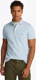Poloshirt 1985 SLIM POLO , Herren, Gr. XL, blau (breezy blau), Piquu00e9, Obermaterial: 96% Baumwolle, 4% Elasthan, Basic, slim fit, Kurzarm eingesetzt Bndchen, Shirts, aus leicht strukturiertem Piqu-Material
