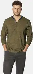 Langarmshirt Langarmshirt OLINDONI , Herren, Gr. ML, dunkelgelb gestreift, Obermaterial: 100% Baumwolle CO., casual, regular fit normal, Serafino, Langarm, Shirts