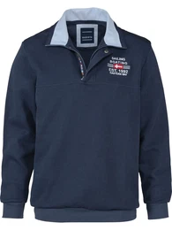Sweatshirt Sweatshirt BELLAVUNTO , Herren, Gr. M, blau (dunkelblau), Obermaterial: 100% Baumwolle CO., casual, normal, ohne Ausschnitt, Sweatshirts, mit Brust-Stickerei
