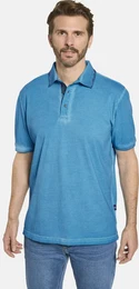 Poloshirt Poloshirt TERLINO , Herren, Gr. 50, blau (trkis), casual, regular fit normal, ohne Ausschnitt, Kurzarm, Shirts, im Used-Look