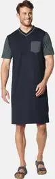 Pyjama Nachthemd GIACOSSI , Herren, Gr. L, blau (dunkelblau), Obermaterial: 100% Baumwolle CO., Homewear-Sets