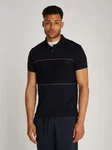 Tommy Hilfiger Poloshirt Global Stripe Blocking Reg Polo mit Logo-Stickerei und Logo-Streifen blau