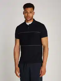 Poloshirt GLOBAL STRIPE BLOCKING REG POLO , Herren, Gr. XXL, blau (desert sky), Piquu00e9, Obermaterial: 96% Baumwolle, 4% Elasthan, unifarben mit Farbeinsatz, casual, normal hftlang, Kurzarm Rippbndchen, Shirts, mit Logo-Stickerei un
