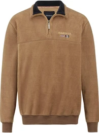 Fleeceshirt Fleece-Sweatshirt FIORIVESTO , Herren, Gr. 64, braun (hellbraun), Obermaterial: 100% Polyester PES., casual, regular fit normal, ohne Ausschnitt, Langarm, Shirts Sweatshirt, mit elastischem Saum