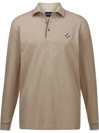 Langarm-Poloshirt Langarm-Poloshirt MILANVETZO , Herren, Gr. 64, beige, Obermaterial: 100% Baumwolle CO., casual, regular fit normal, ohne Ausschnitt, Langarm, Shirts, hochwertige Piqu-Baumwolle