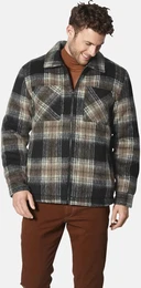 Kurzjacke Jacke FIORVENSO , Herren, Gr. 52, braun (braun kariert), Obermaterial: 60% Polyester COOLMAX PES(Coolmax). 40% Wolle mw., casual, regular fit, Jacken