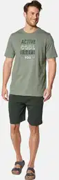 Shorty Kurzer Schlafanzug GALITESSO , Herren, Gr. M, grn (oliv), Obermaterial: 100% Baumwolle CO., Homewear-Sets