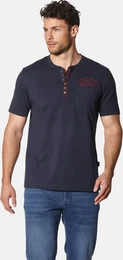 T-Shirt T-Shirt NICOSTILO , Herren, Gr. XXL, blau (dunkelblau), Obermaterial: 100% Baumwolle CO., casual, regular fit normal, Serafino, Kurzarm, Shirts
