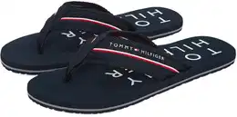 Zehentrenner WEB BEACH SANDAL , Herren, Gr. 44, blau (dunkelblau), Textil, sportlich, Schuhe, Dianette, Sommerschuh, Badeschuh mit Logoschriftzug