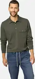 Poloshirt Langarm-Poloshirt FIOREZONTO , Herren, Gr. 50, grn (oliv), Obermaterial: 100% Baumwolle CO., casual, regular fit normal, ohne Ausschnitt, Langarm, Shirts, mit elastischem Bndchen