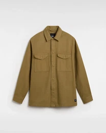 Hemdjacke , Herren, Gr. M, grn (gothic olive), Web, Obermaterial: 60% Baumwolle, 40% Polyester, unifarben, sportlich, hoch geschlossener Ausschnitt, Langarm weit eingefasste Kante, Jacken