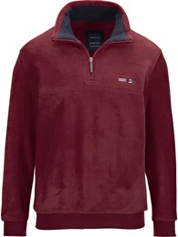 Fleeceshirt Fleece-Sweatshirt FIORIVESTO , Herren, Gr. 48, rot (dunkelrot), Obermaterial: 100% Polyester PES., casual, regular fit normal, ohne Ausschnitt, Langarm, Shirts Sweatshirt, mit elastischem Saum