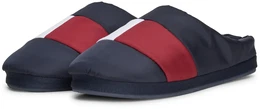 Pantoffel HILFIGER NYLON FLAG HOUSE SHOE , Herren, Gr. 41/42, blau (dunkelblau, rot), Textil, unifarben mit Farbeinsatz, casual, Schuhe, Casualmode, Schlupfschuh, Hausschuh mit Kontrastbesatz