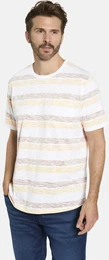T-Shirt T-Shirt HALENTO , Herren, Gr. 56, beige (beige gestreift), casual, regular fit normal, Rundhals, Kurzarm, Shirts, mit mehrfarbigen Streifen