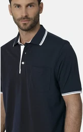 Poloshirt Poloshirt TESSAVEST , Herren, Gr. 60, blau (dunkelblau), Obermaterial: 100% Baumwolle CO., casual, regular fit normal, ohne Ausschnitt, Kurzarm, Shirts, mit Brusttasche