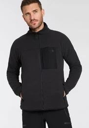 Fleecejacke , Herren, Gr. L, tnf schwarz heather, npf, Fleece, Obermaterial: 100% Polyester, unifarben, sportlich, hoch geschlossener Ausschnitt, Langarm Raglanrmel eingefasste Kante, Jacken
