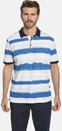 Poloshirt Poloshirt ELEGINI , Herren, Gr. 52, wei (wei gestreift), Obermaterial: 100% Baumwolle CO., casual, regular fit normal, ohne Ausschnitt, Kurzarm, Shirts