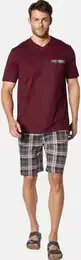 Shorty Kurzer Schlafanzug ENZOTELLO , Herren, Gr. M, rot (dunkelrot), Obermaterial: 100% Baumwolle CO., Homewear-Sets