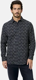 Langarmhemd Hemd MILANTARA , Herren, Gr. XXL, blau (blau gemustert), Obermaterial: 100% Baumwolle CO., Langarm, Hemden, mit Brusttasche