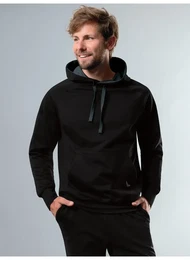 Kapuzensweatshirt Kapuzensweatshirt aus Biobaumwolle , Herren, Gr. M, schwarz, 75% Baumwolle (Biobaumwolle kbA), 25% Baumwolle (recycelt), casual, Sweatshirts