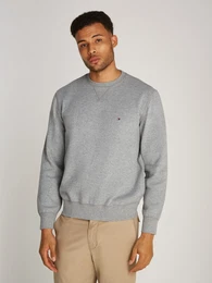 Sweatshirt ESSENTIAL FLEECE CREWNECK , Herren, Gr. L, grau (medium grau heather), Sweatware, Obermaterial: 60% Baumwolle, 40% Polyester, meliert, casual, Basic hftlang, Rundhals, Langarm eingesetzt Bndchen, Sweatshirts, mit Tommy Hilf