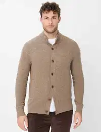 Strickjacke Style JEREMY , Herren, Gr. XXL, braun, 40% Polyamid, 30% Wolle, 30% Viskose, Strickjacken