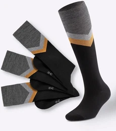 Socken WSCHEPUR Gr. 3/47, schwarz (schwarz, gemustert), Herren, 53% Wolle, 46% Polyacryl, 1% Elasthan, Socken