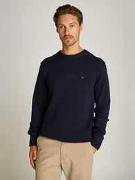 Strickpullover CHUNKY COTTON C NECK , Herren, Gr. M, blau (desert sky), Strick, Obermaterial: 100% Baumwolle, unifarben, casual, regular fit hftlang, Rundhals, Langarm Rippstrickbndchen, Pullover, mit Logosrickerei