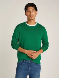 Rundhalspullover ESSENTIAL COTTON CREW NECK , Herren, Gr. XXL, nouveau grn, Strick, Obermaterial: 100% Baumwolle, casual, regular fit, Rundhals, Langarm Rippbndchen, Pullover