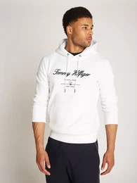 Hoodie SCRIPT LOGO HOODY , Herren, Gr. L, wei, Sweatware, Obermaterial: 63% Baumwolle, 37% Polyester, casual, regular fit hftlang, Langarm Rippbndchen, Sweatshirts, mit aufgesticktem Logo