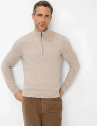 Strickpullover Style STEFFEN , Herren, Gr. L (52), beige (dunkelbeige), 40% Polyamid, 30% Wolle, 30% Viskose, Langarm, Pullover