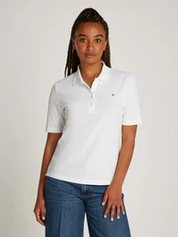 Poloshirt 1985 Regular Fit Pique Premium Polo , Damen, Gr. XXXL (46), wei (optic wei), Piquu00e9, Obermaterial: 96% Baumwolle, 4% Elasthan, unifarben, casual, regular fit hftlang, Kurzarm abgesteppt, Shirts, mit Logo-Stickerei, mit