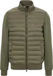 Sweatjacke MIX MEDIA STAND CLLR , Herren, Gr. L, grn (battle grn), Sweatware, Obermaterial: 72% Baumwolle, 28% Polyester, casual, regular fit hftlang, Langarm Rippbndchen, Sweatjacken, mit Steppung