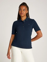 Poloshirt 1985 Regular Fit Pique Premium Polo , Damen, Gr. XXL (44), blau (schwarz night navy), Piquu00e9, Obermaterial: 96% Baumwolle, 4% Elasthan, unifarben, casual, regular fit hftlang, Kurzarm abgesteppt, Shirts, mit Logo-Stickerei,