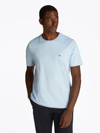 T-Shirt ESSENTIAL REG FIT SOLID TEE , Herren, Gr. M, blau (breezy blau), Single Jersey, Obermaterial: 100% Baumwolle, unifarben, casual, Basic, Rundhals, Kurzarm, Shirts, mit Rundhalsausschnitt
