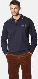 Langarm-Poloshirt Langarm-Poloshirt CAMISORRO , Herren, Gr. M, blau (dunkelblau), Obermaterial: 100% Baumwolle CO., casual, regular fit normal, ohne Ausschnitt, Langarm, Shirts