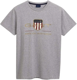 T-Shirt T-Shirt D2. ARCHIVE SHIELD 1er Pack , Herren, Gr. S, grau, Obermaterial: 100% Baumwolle CO., Kurzarm, Shirts