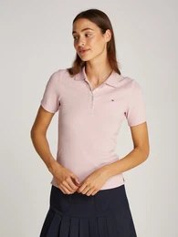Poloshirt 1985 Slim Fit Pique Premium , Damen, Gr. XXXL (46), foggy pink, Piquu00e9, Obermaterial: 96% Baumwolle, 4% Elasthan, unifarben, casual, slim fit hftlang, Kurzarm abgesteppt, Shirts, mit Logostickerei, mit Seitenschlitzen