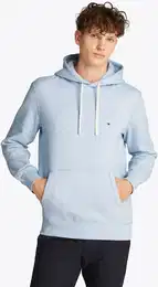Hoodie ESS SEASONAL FLEECE HOODY , Herren, Gr. M, blau (breezy blau), Sweatware, Obermaterial: 60% Baumwolle, 40% Polyester, unifarben, casual, bequem hftlang, Langarm elastischer Bund, Sweatshirts, mit Logostickerei