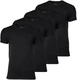 T-Shirt T-Shirt 4er Pack , Herren, Gr. L, schwarz, Obermaterial: 100% Baumwolle CO., Kurzarm, Shirts
